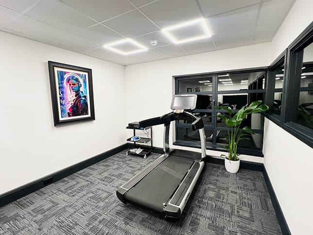 The treadmill in the main room