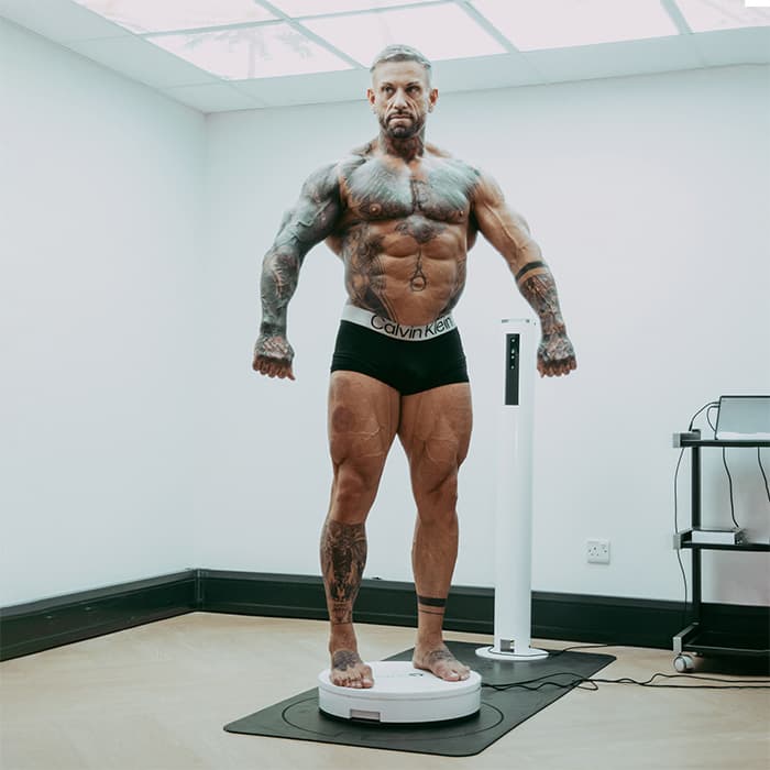 3D body scan being performed