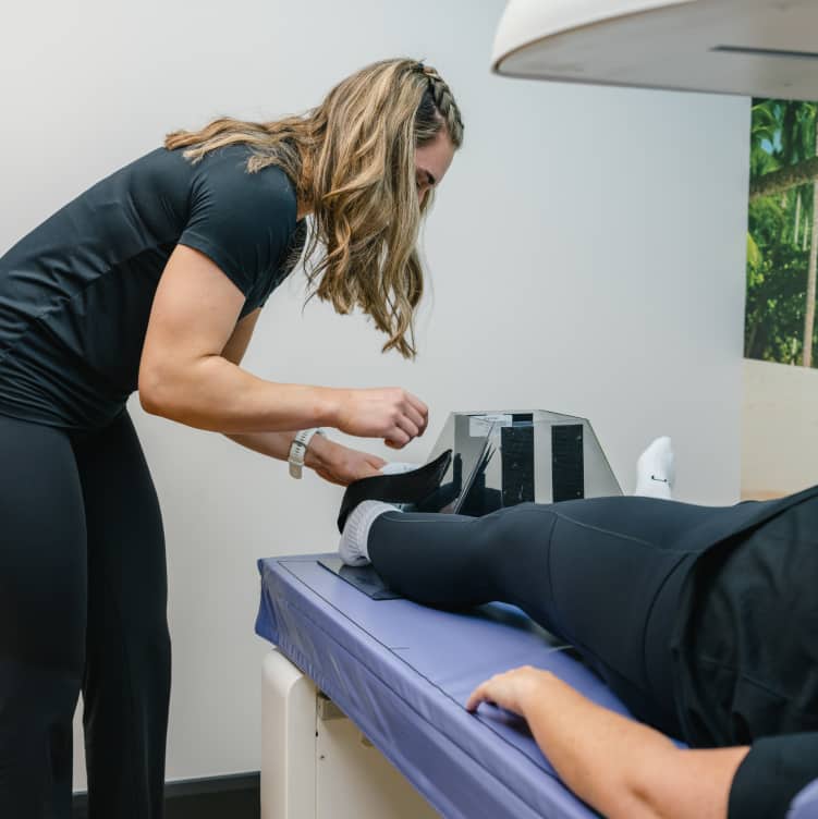 Athlete running on treadmill during VO2 Max test