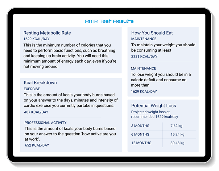 RMR test results report example
