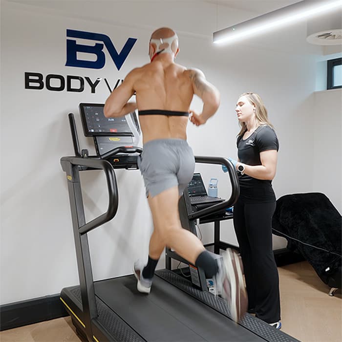VO2 Max treadmill test being performed