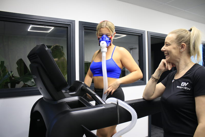 VO2 Max treadmill test being performed