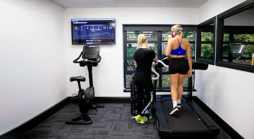 Our VO2 Max and FatMax testing area with treadmill and bike