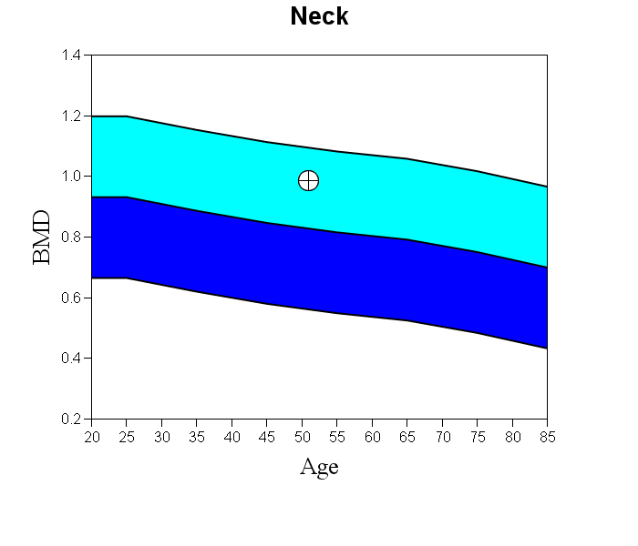 Left hip BMD chart